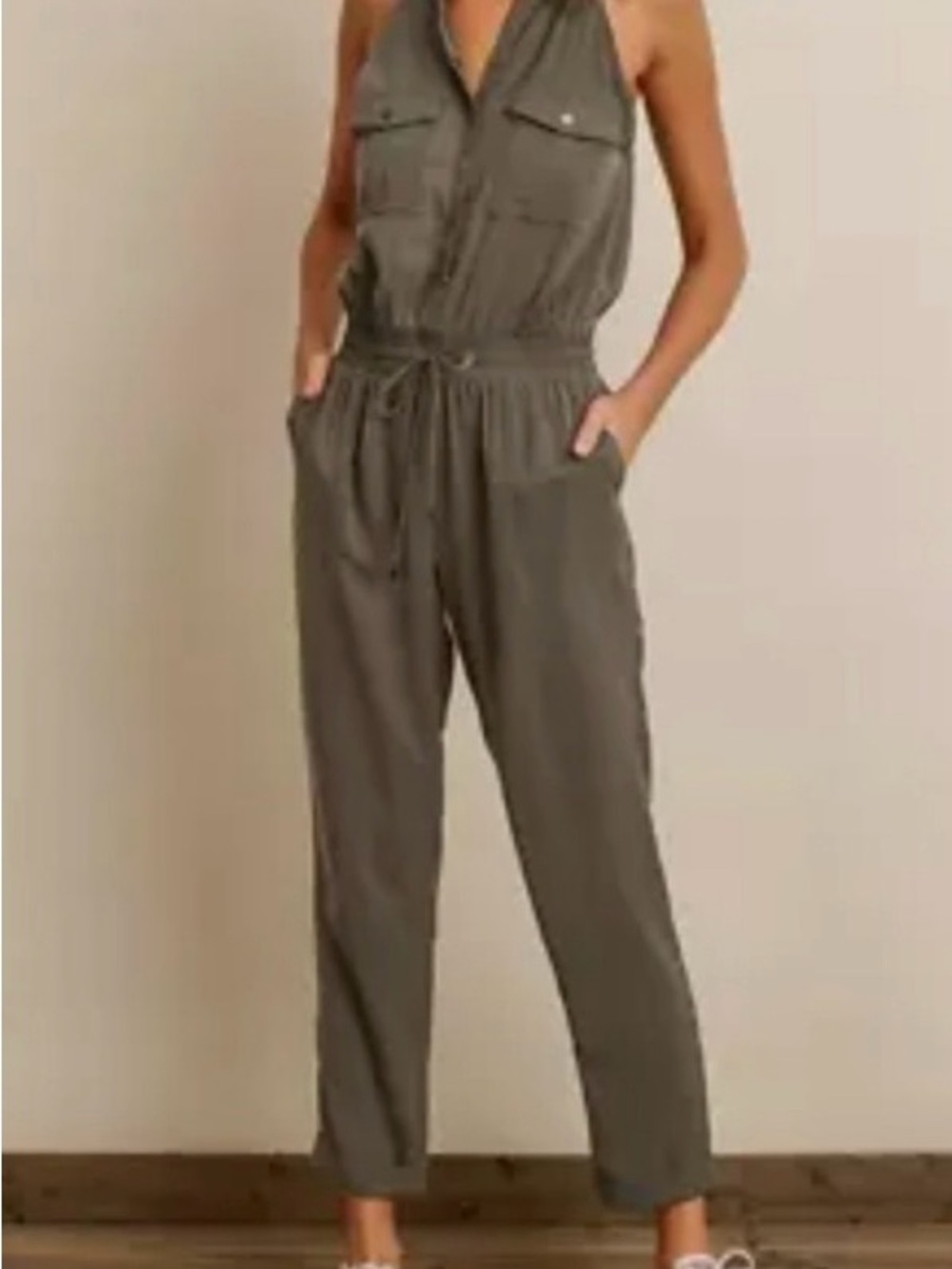 Dress Forum Olive Utility Halter Jumpsuit